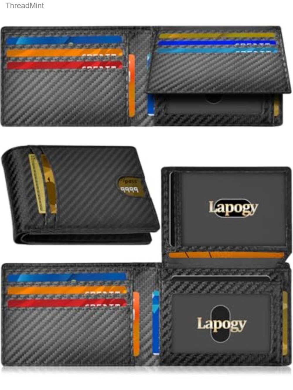 Genuine Leather Men's Bifold Wallet Slim RFID Blocking Card Holder